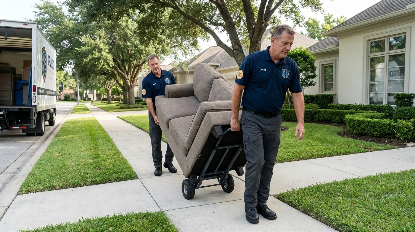 Local residential moving crew loading furniture in Hometown, IL